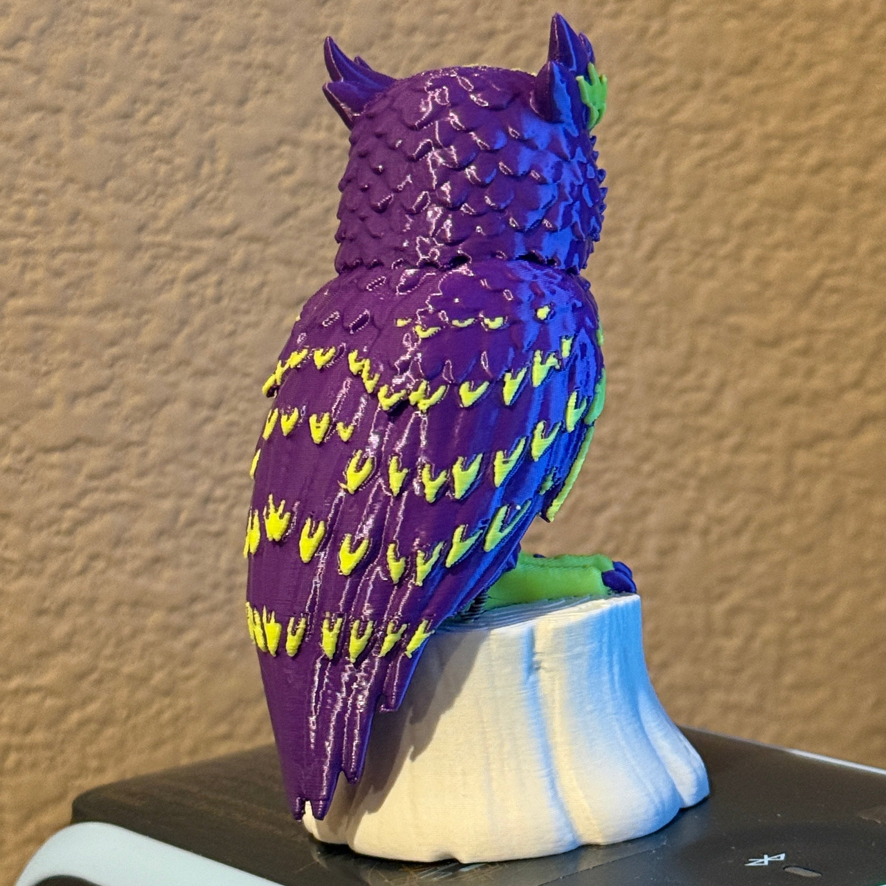 Neon Owl on a Stump 3MF + Commercial License