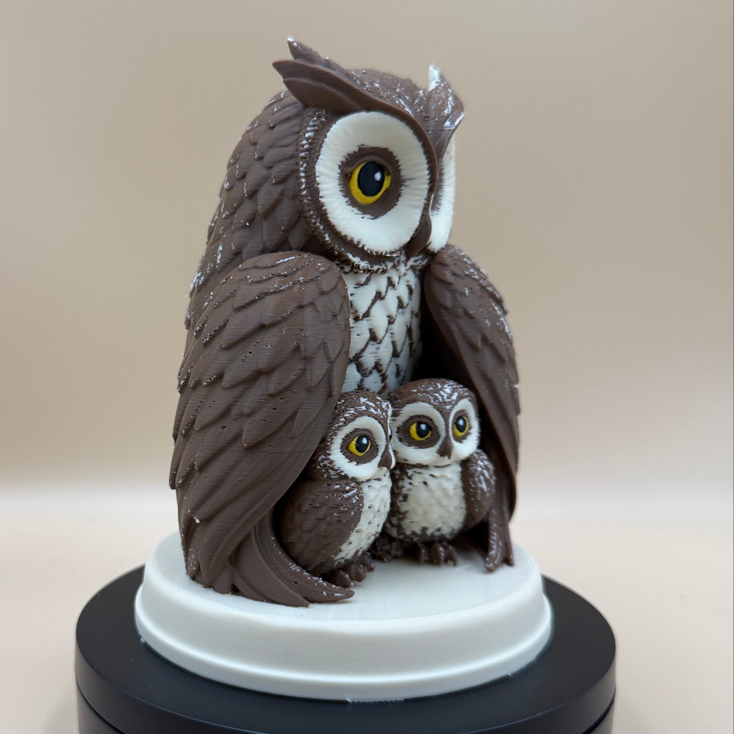 Mother of the Hollow - Mother Owl with Two Owlets 3MF + Commercial License