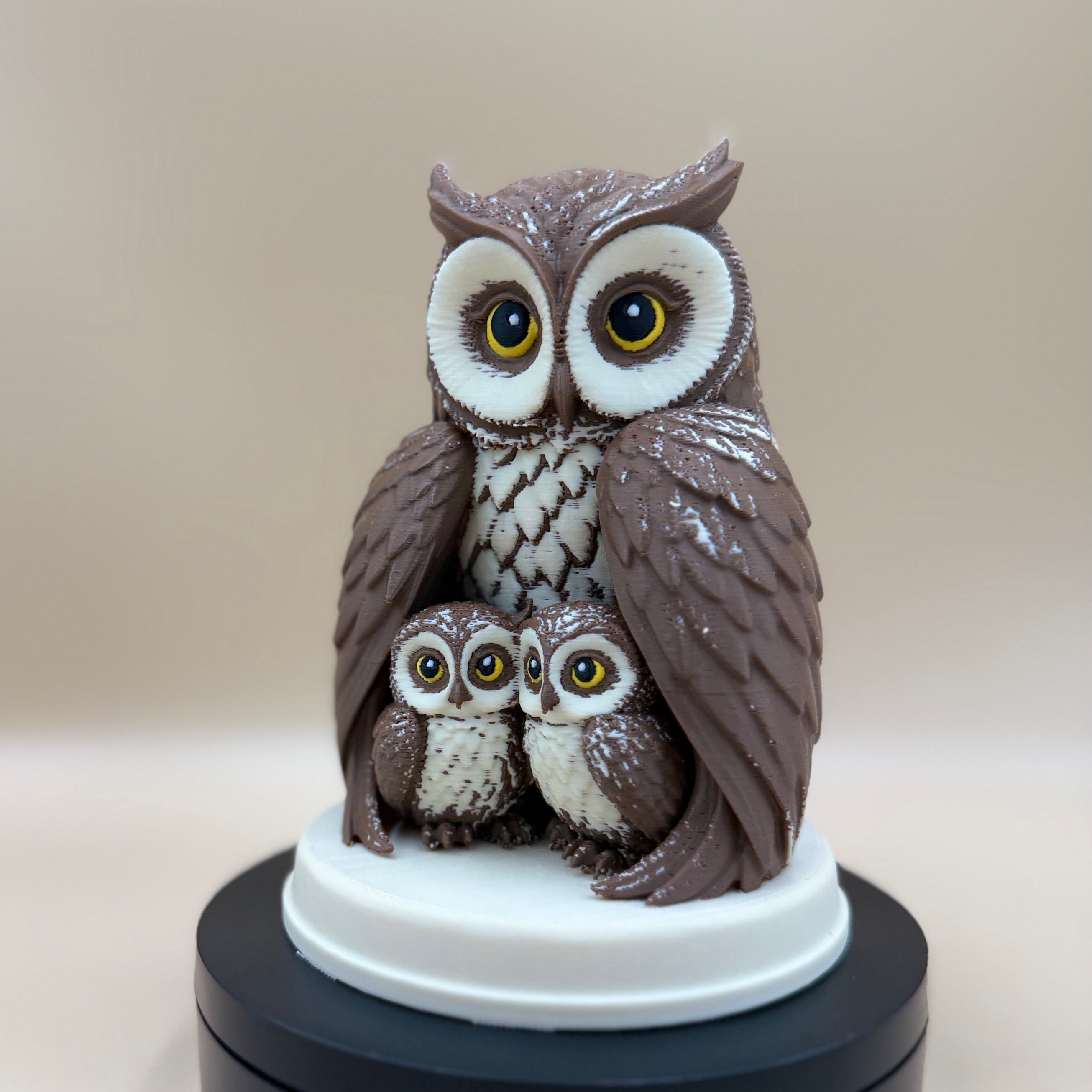 Mother of the Hollow - Mother Owl with Two Owlets 3MF + Commercial License