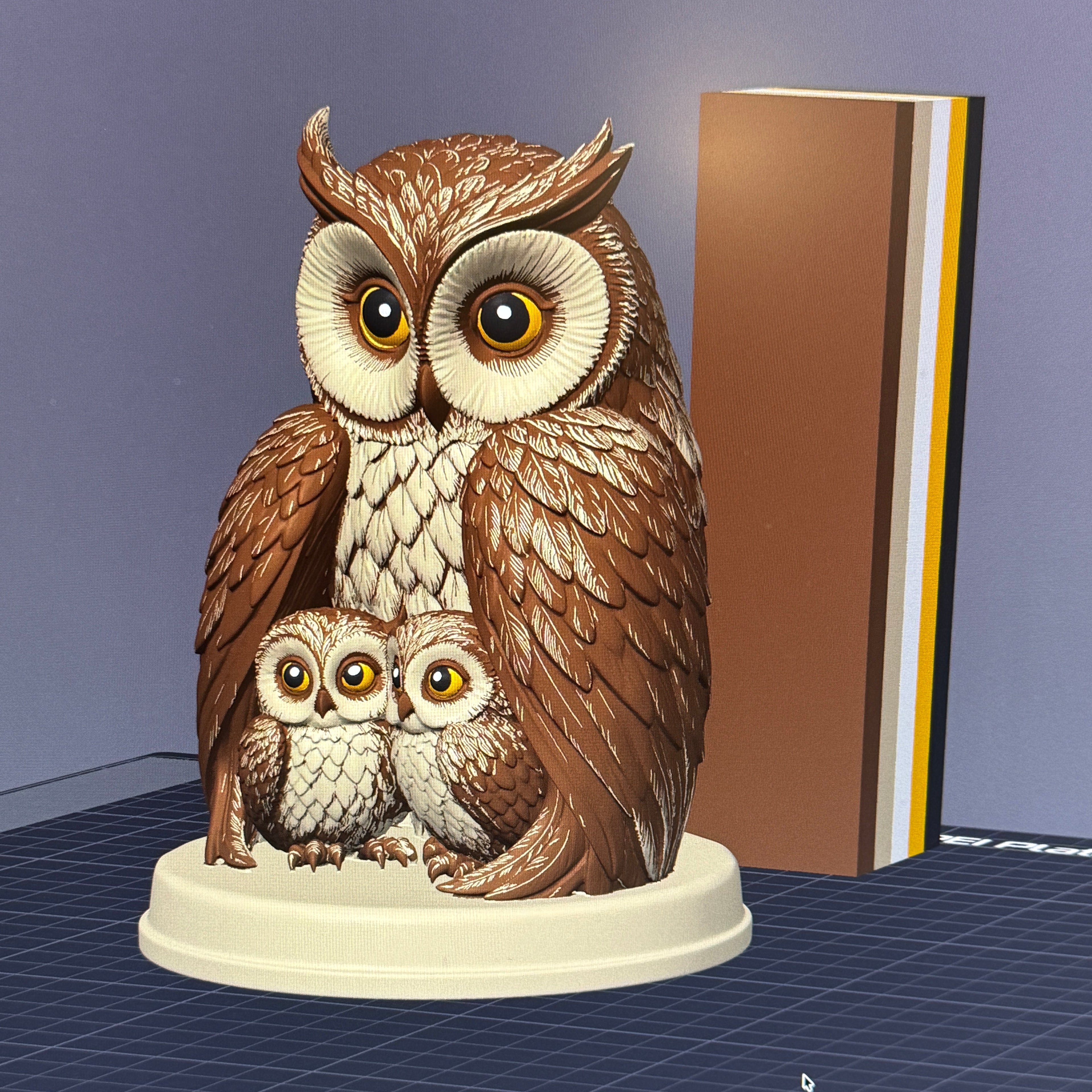 Mother of the Hollow - Mother Owl with Two Owlets 3MF + Commercial License