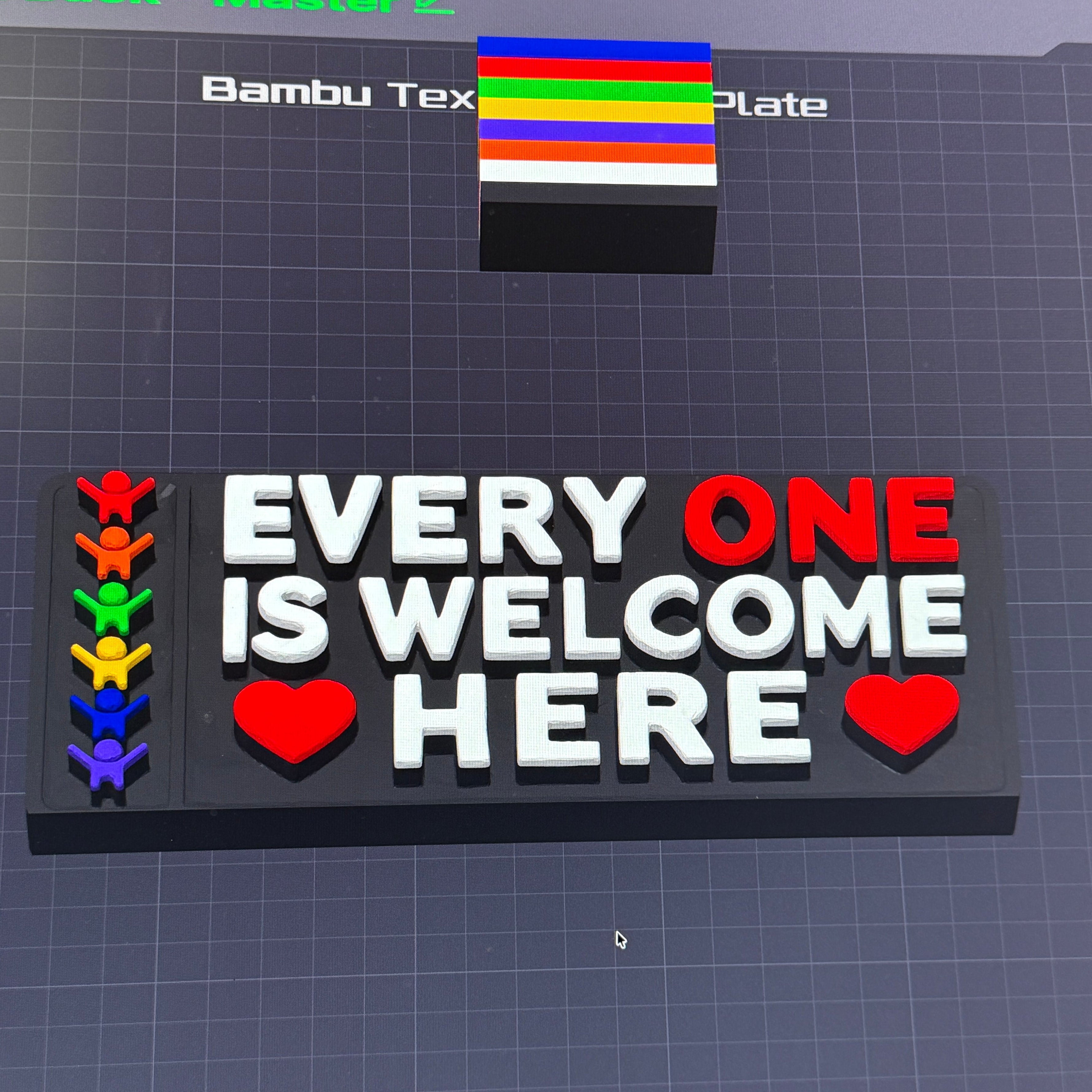 Everyone is Welcome Here Sign 3MF + Commercial License