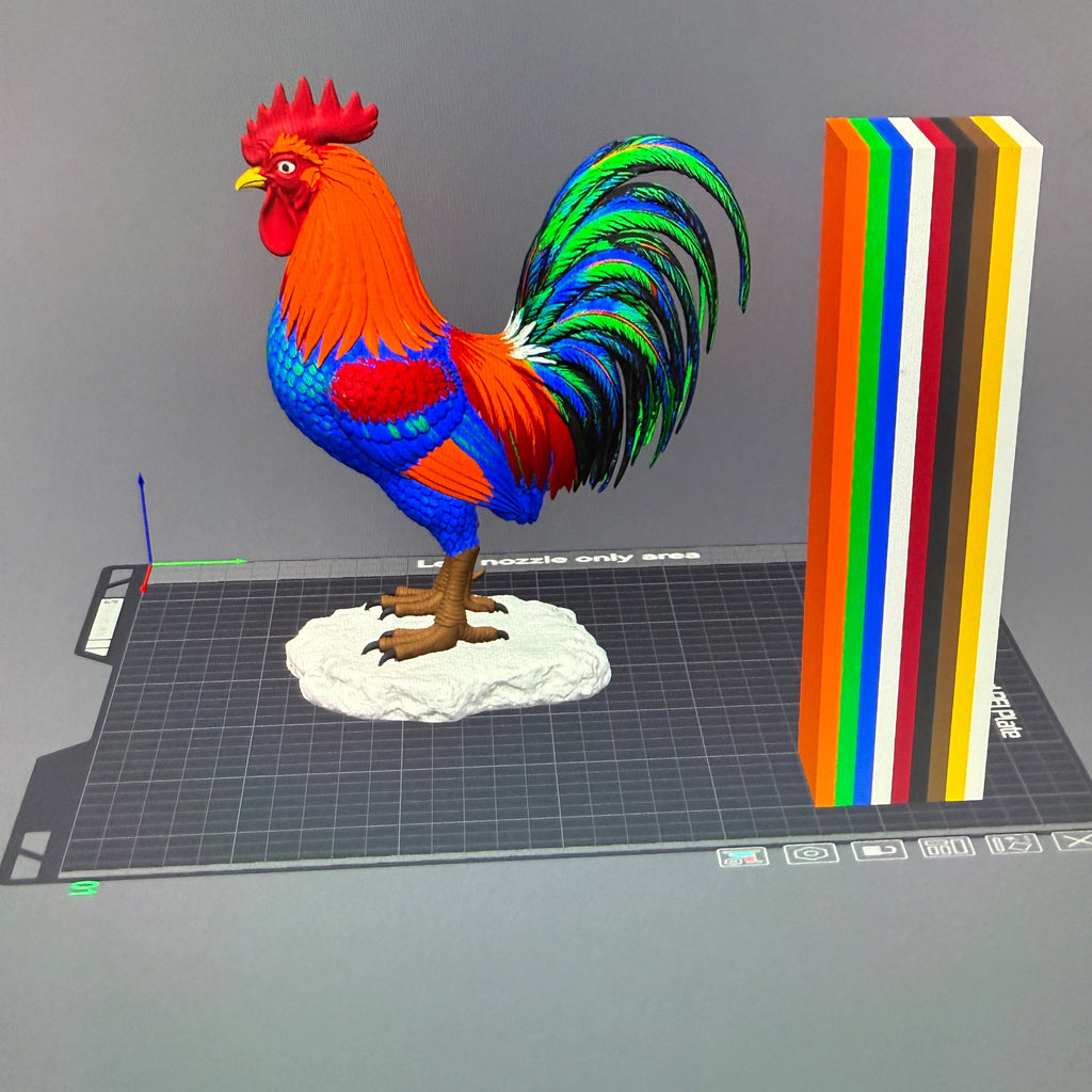 Rainbow Rooster 3MF + Commercial License