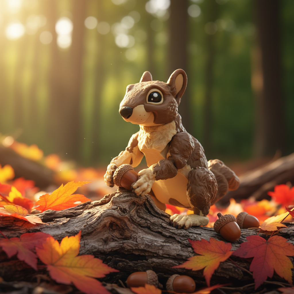 Brown Squirrel 3D Print in natural woodland setting