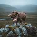 Highland Cow 3D Print in Scottish highlands setting