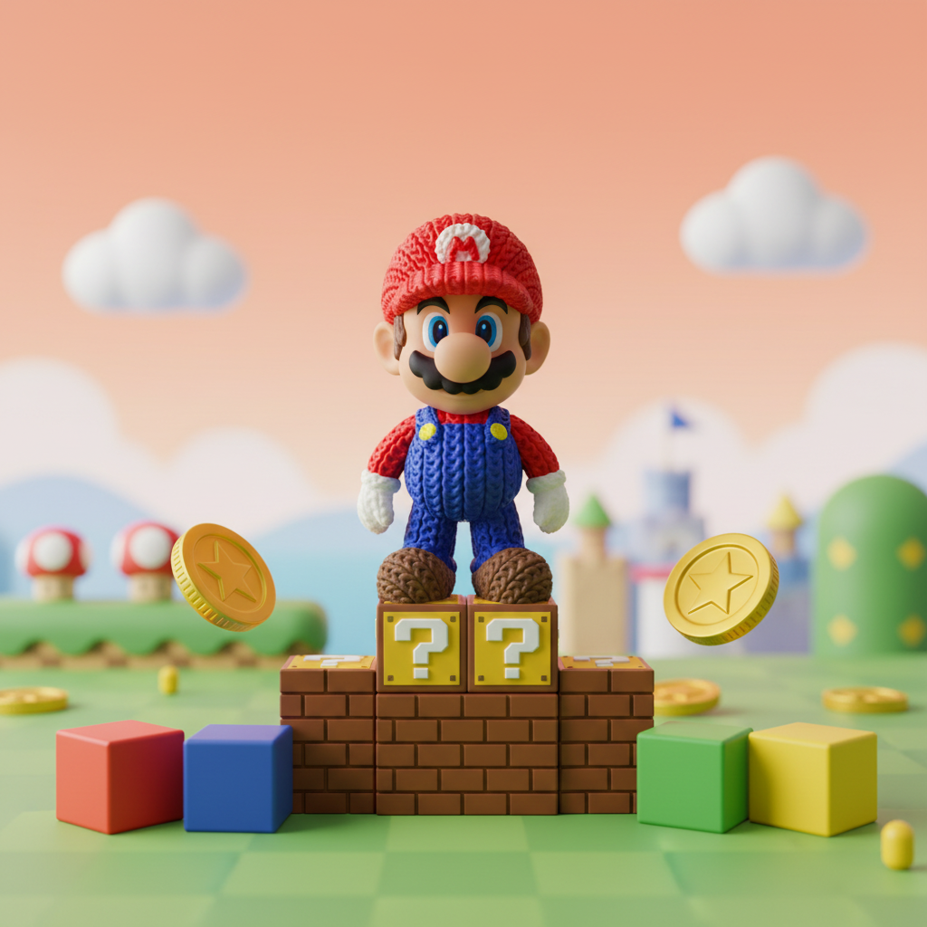 Mario 3D Print in fun gaming-inspired setting