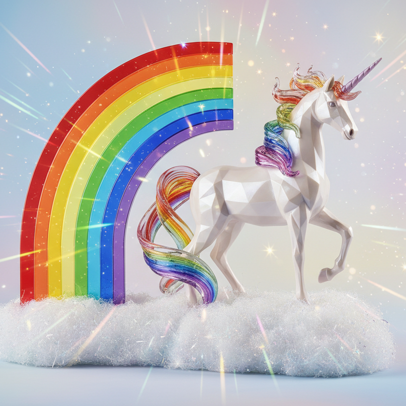 Multiple, with one being rainbow