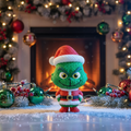 The Grinch 3D Print in festive holiday setting