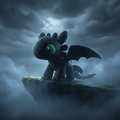 Toothless 3D Print in dramatic fantasy setting
